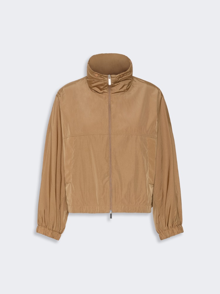Water-repellent canvas windbreaker - TOBACCO