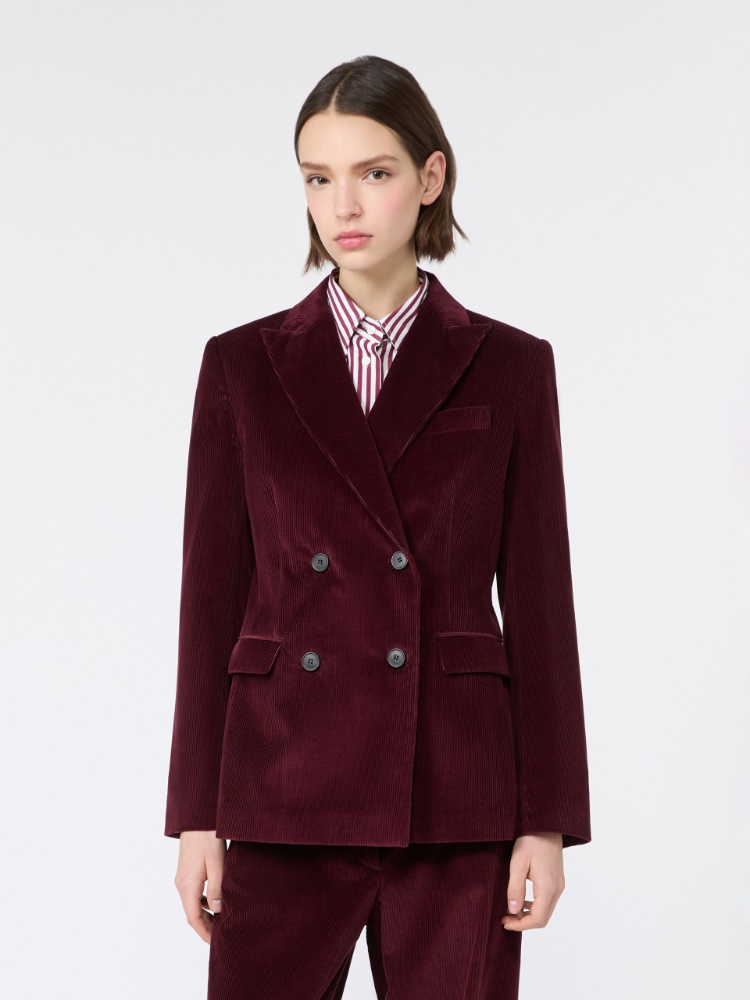 Blazer aus geripptem Baumwollsamt - BORDEAUX - Max Mara - 2