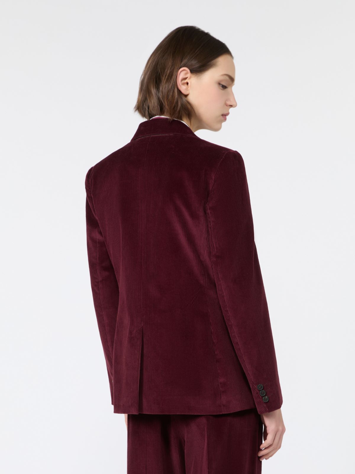 Blazer aus geripptem Baumwollsamt - BORDEAUX - Max Mara - 3