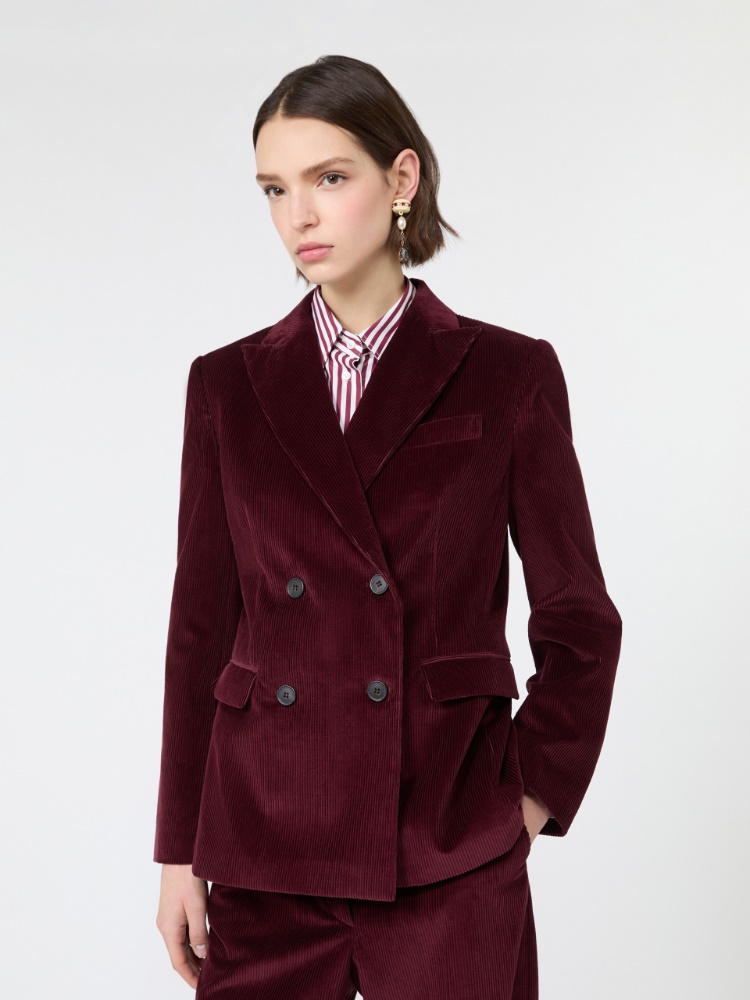 Blazer aus geripptem Baumwollsamt - BORDEAUX - Max Mara - 4