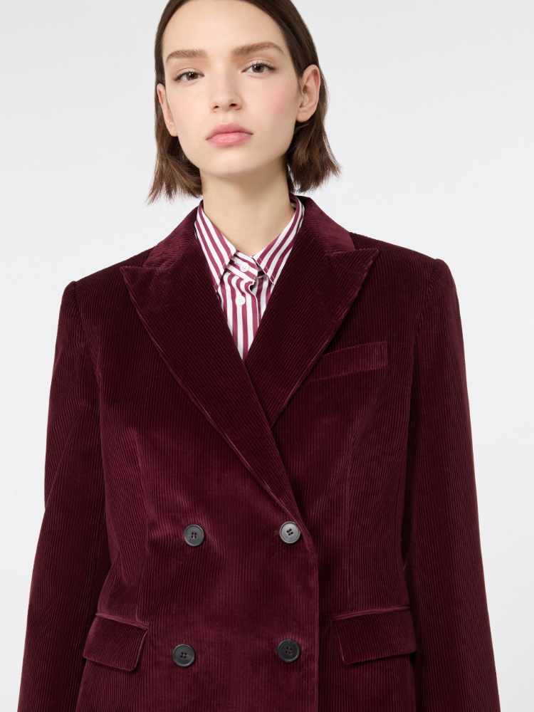 Blazer aus geripptem Baumwollsamt - BORDEAUX - Max Mara - 5