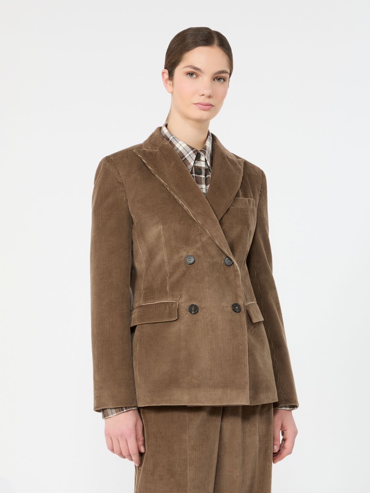 Cotton corduroy velvet blazer - LIGHT BROWN - Max Mara - 2