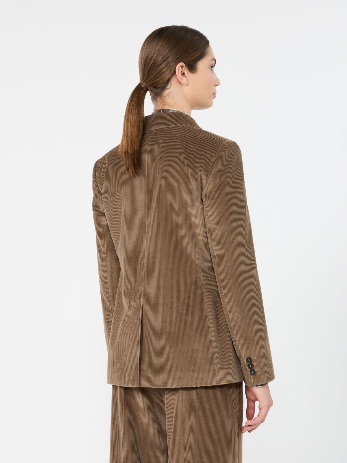 Cotton corduroy velvet blazer - LIGHT BROWN - Max Mara - 3