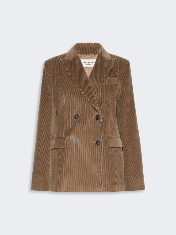 Cotton corduroy velvet blazer - LIGHT BROWN - Max Mara - 5