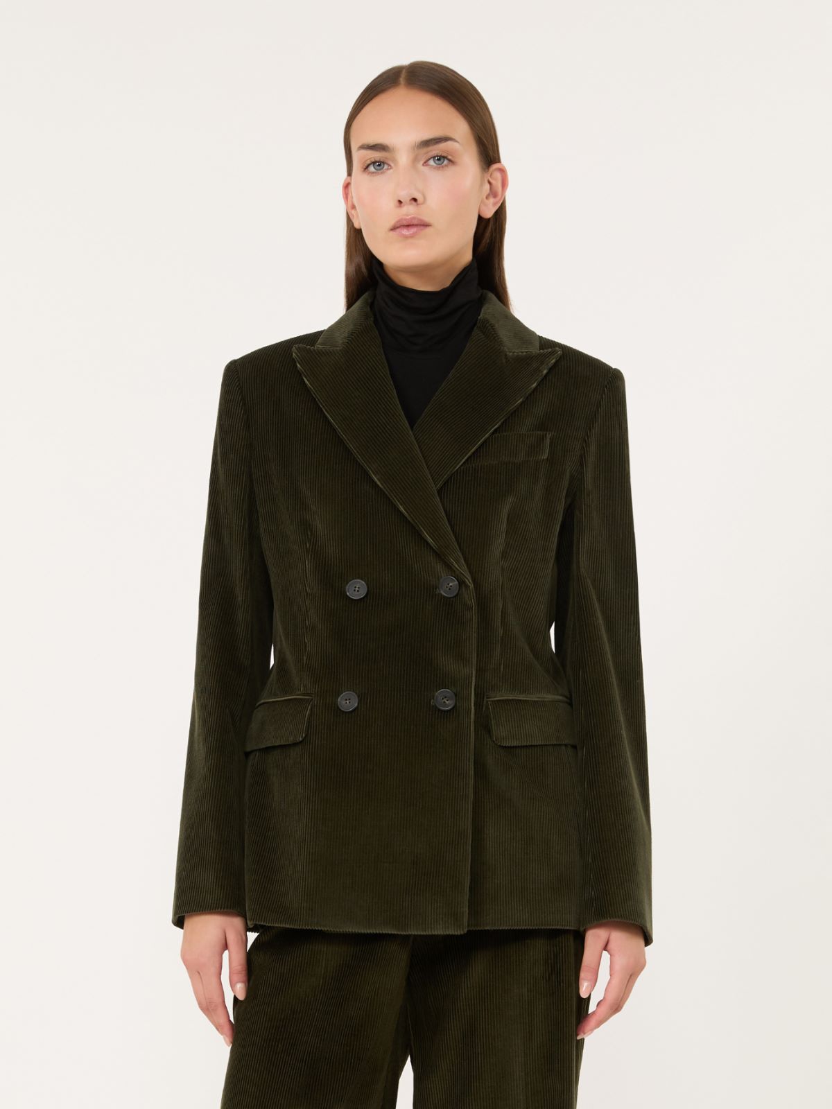 Cotton corduroy velvet blazer - KAKI - Max Mara - 2