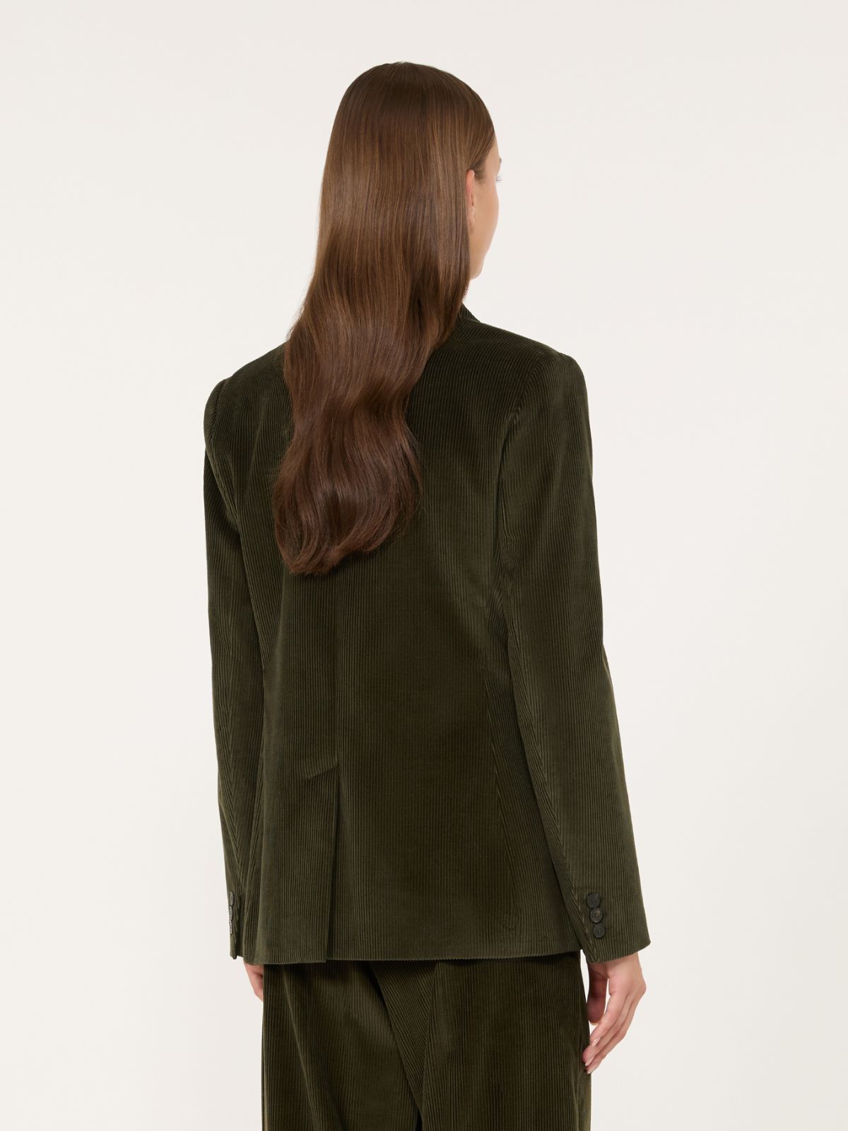 Cotton corduroy velvet blazer - KAKI - Max Mara - 3