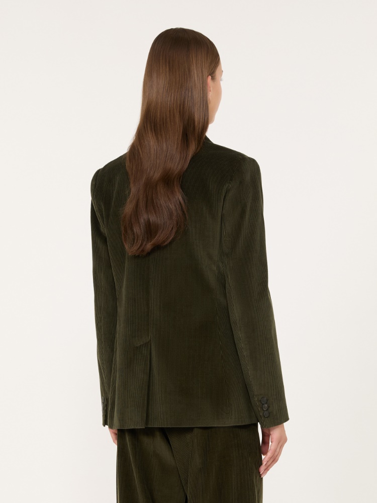 Cotton corduroy velvet blazer - KAKI - Max Mara - 3