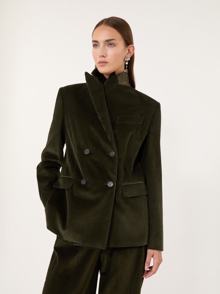 Cotton corduroy velvet blazer - KAKI - Max Mara - 4