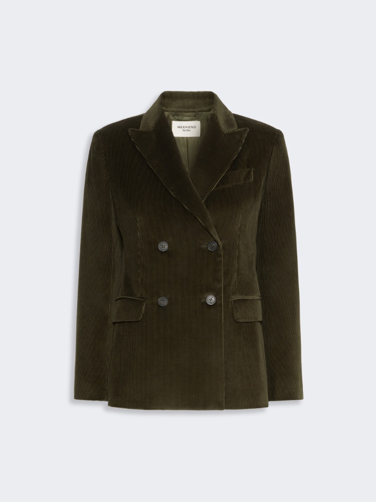 Cotton corduroy velvet blazer - KAKI - Max Mara - 5