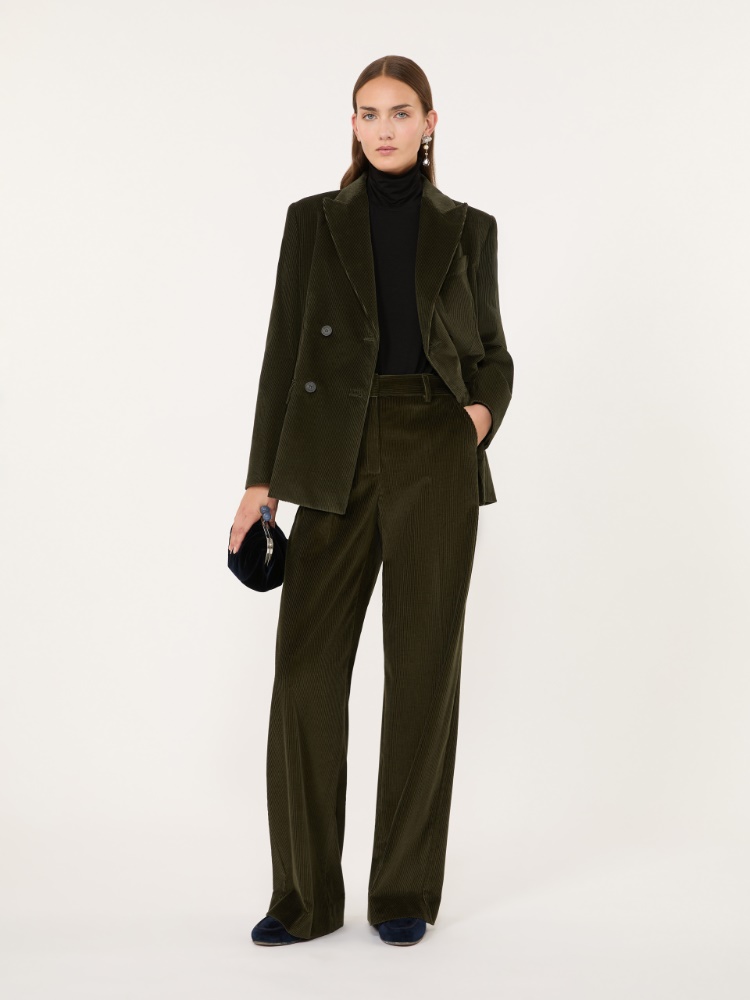 Cotton corduroy velvet blazer - KAKI