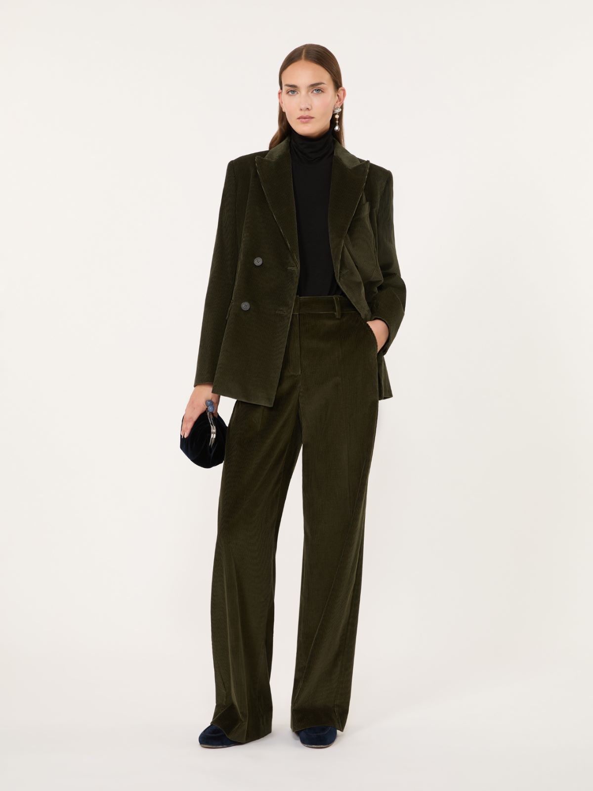 Cotton corduroy velvet blazer - KAKI - Max Mara