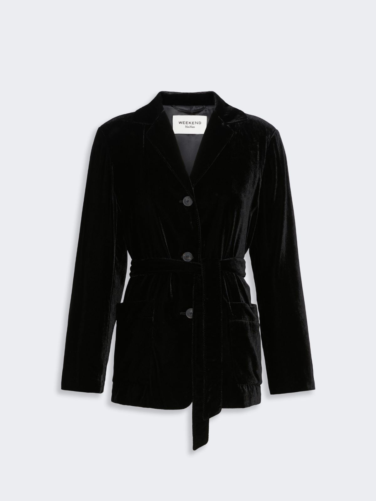 Velvet Jacket with Belt - BLACK - Max Mara - 5