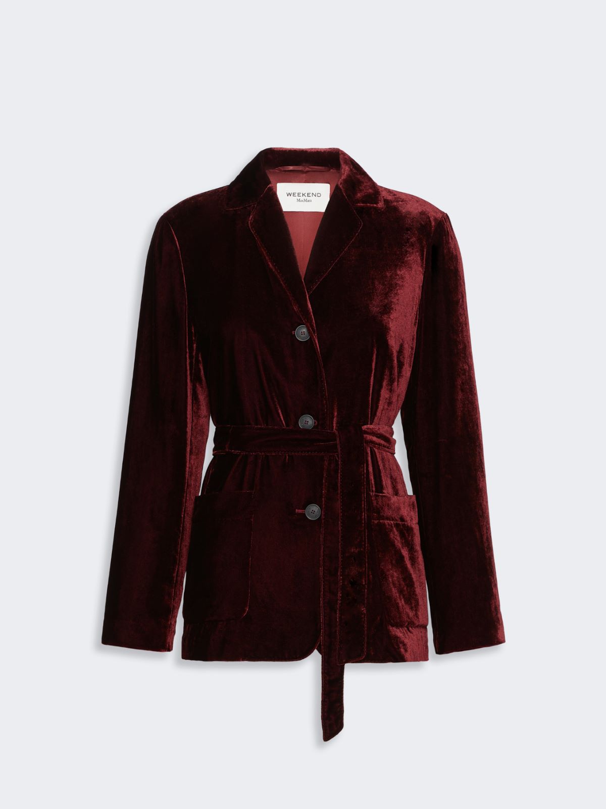 Velvet Jacket with Belt - BORDEAUX - Max Mara - 5