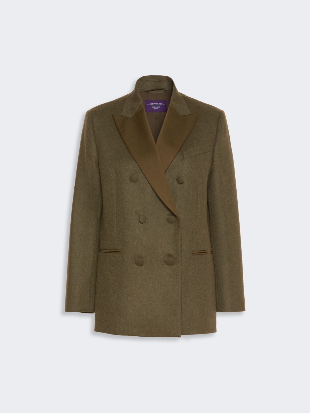 Mélange wool double-breasted blazer - MOSS GREEN - Max Mara - 6