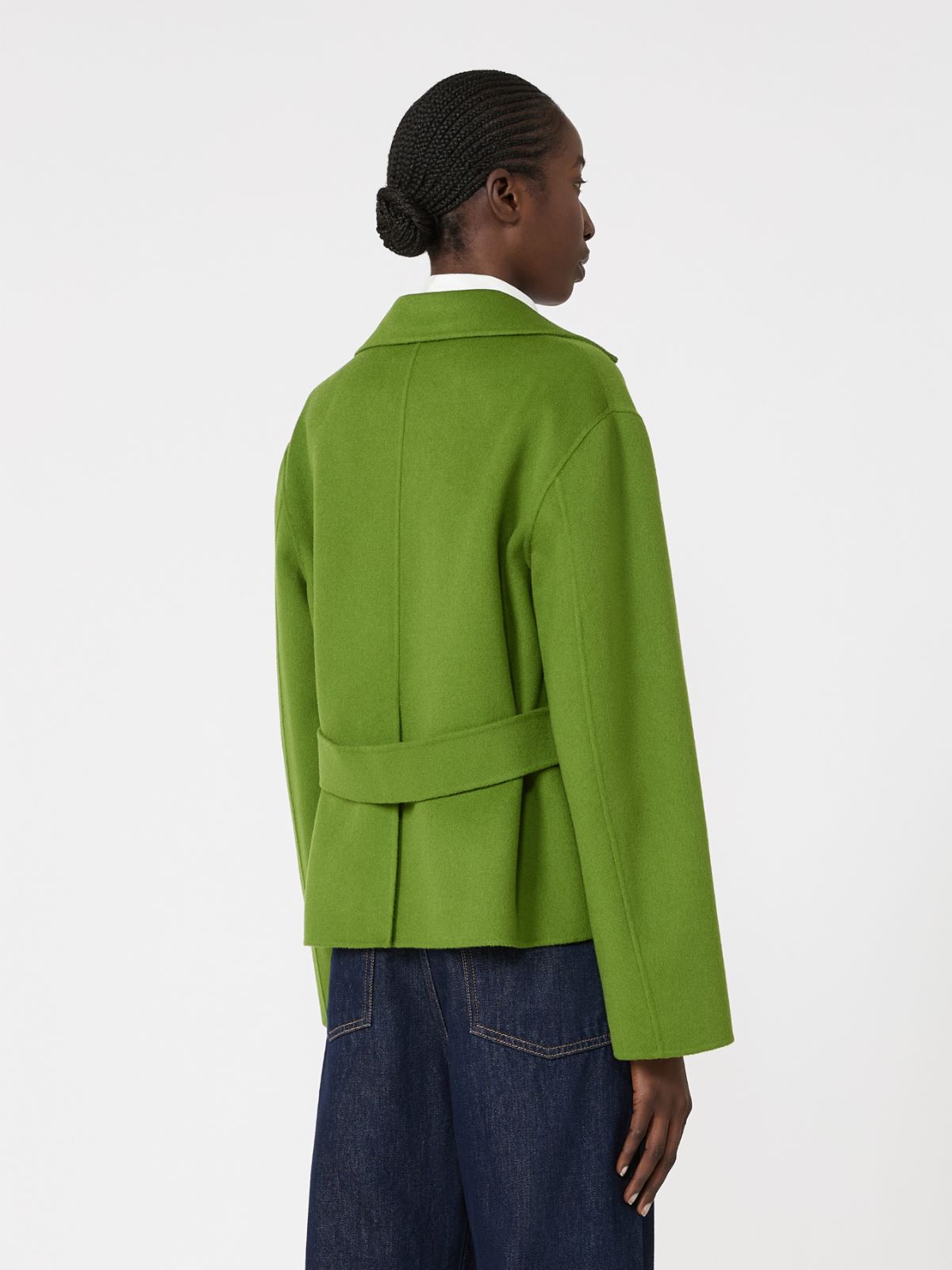 Double wool cropped jacket - GREEN - Max Mara - 3