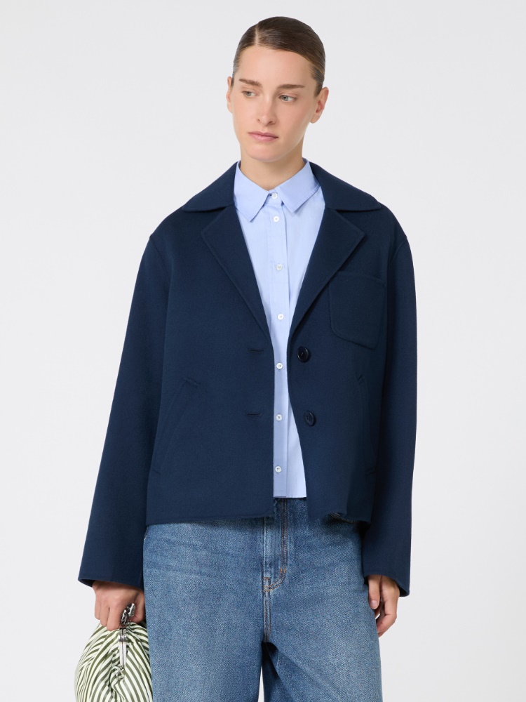Double wool cropped jacket - ULTRAMARINE - Max Mara - 4