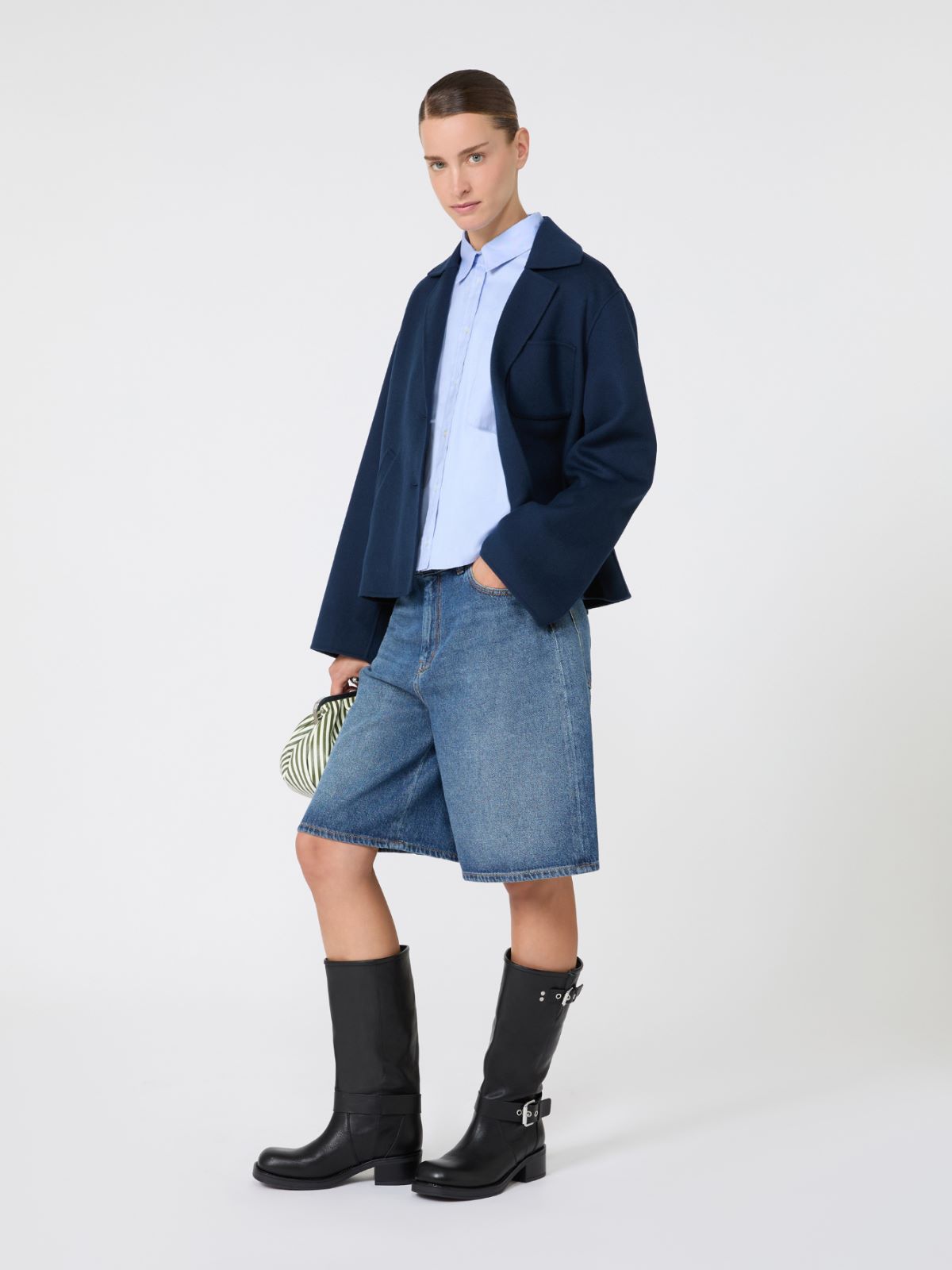 Double wool cropped jacket - ULTRAMARINE - Max Mara