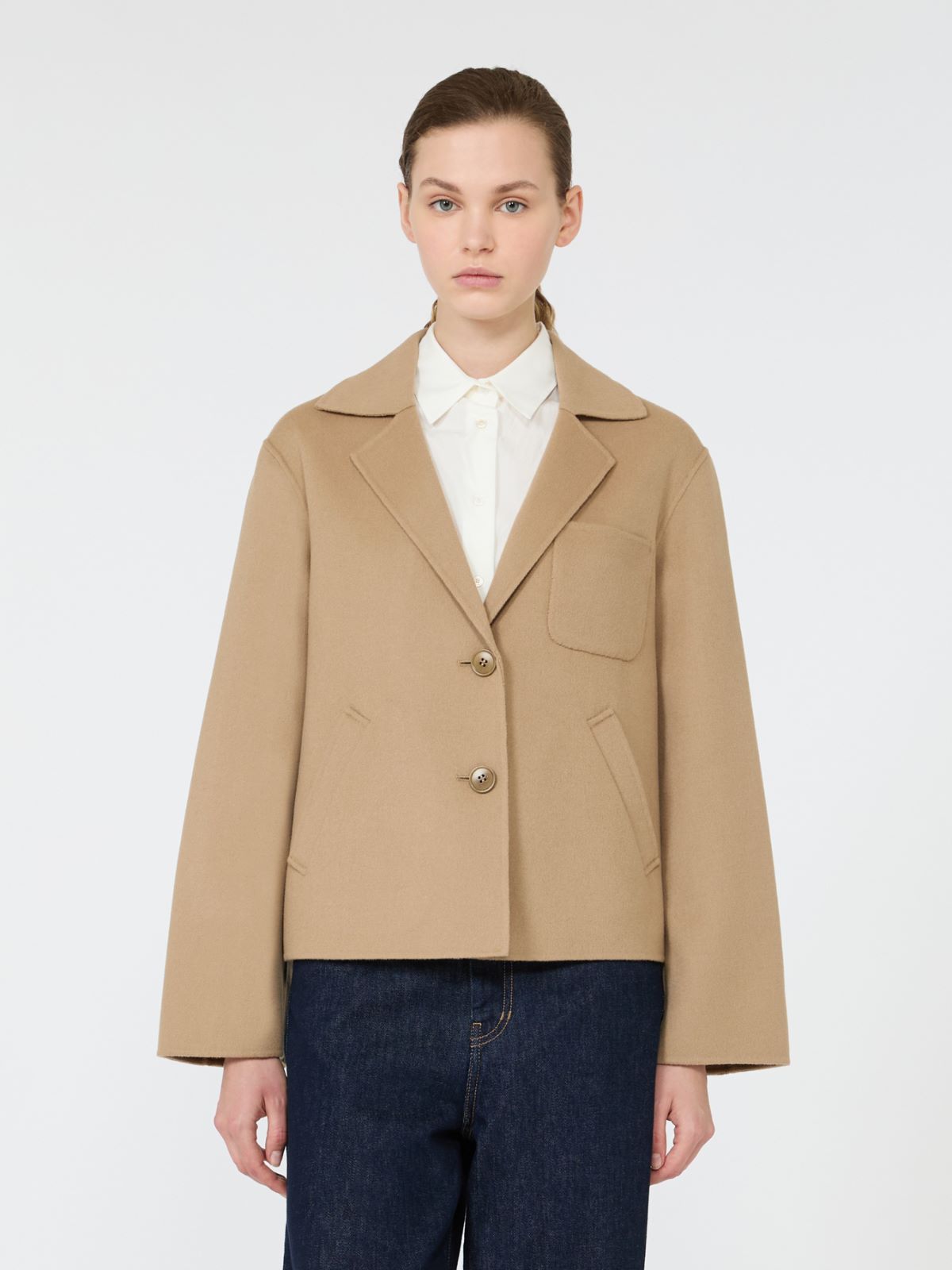Krótka kurtka z dwuwarstwowej wełny - WIELBŁĄDZI - Max Mara - 2
