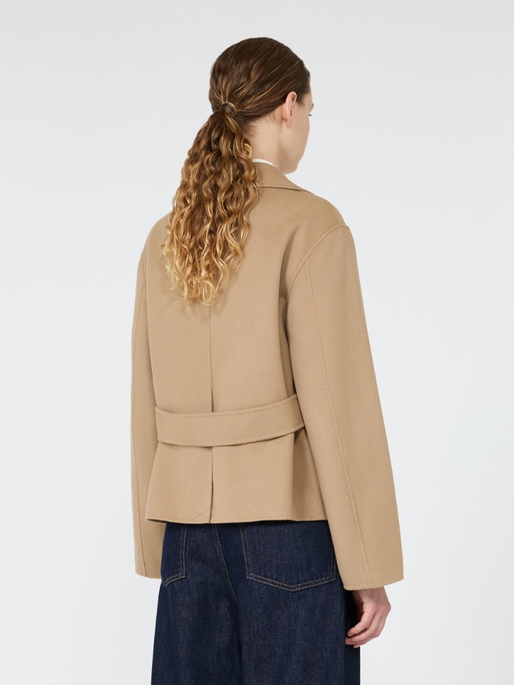 Krótka kurtka z dwuwarstwowej wełny - WIELBŁĄDZI - Max Mara - 3