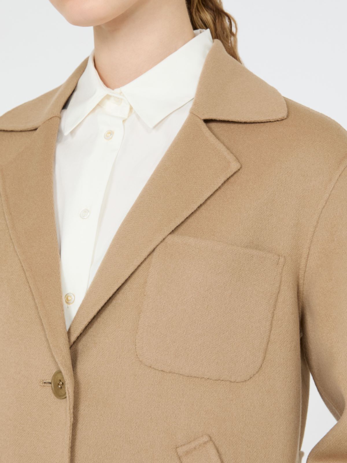 Krótka kurtka z dwuwarstwowej wełny - WIELBŁĄDZI - Max Mara - 5