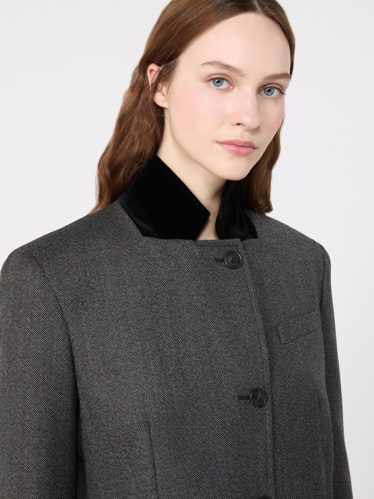 Single-breasted wool tweed jacket - MEDIUM GREY - Max Mara - 5