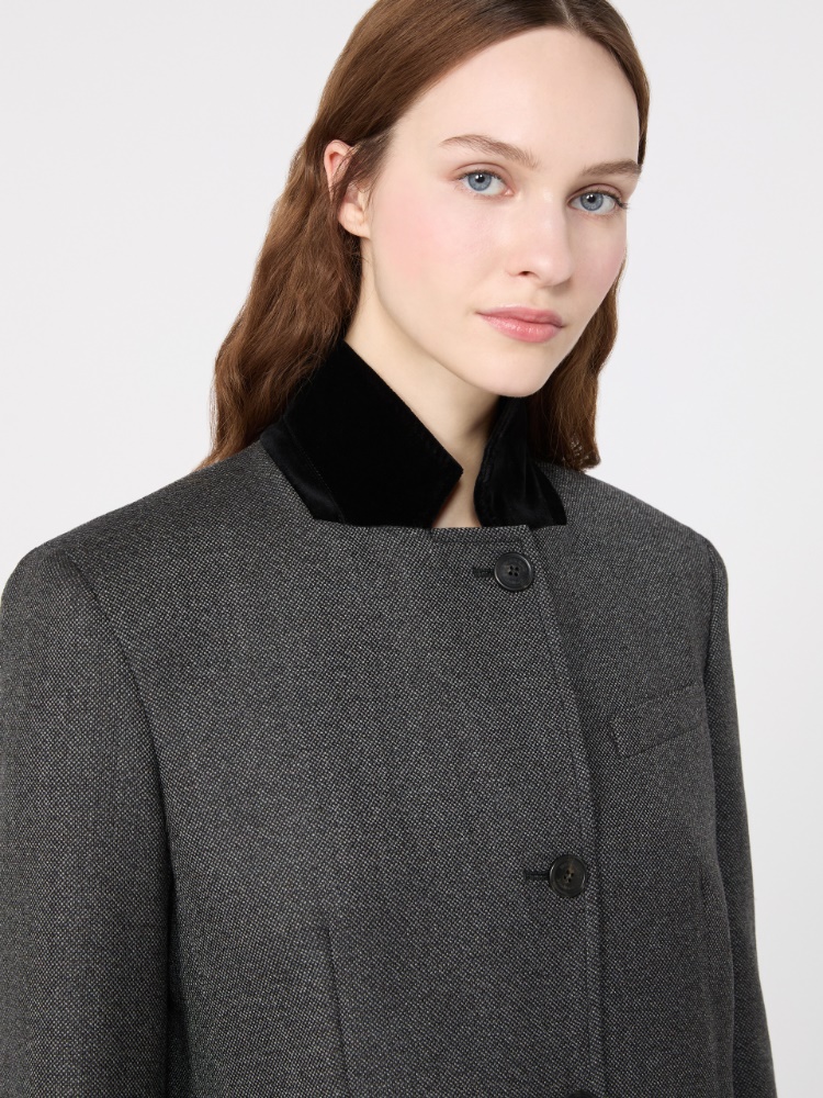Single-breasted wool tweed jacket - MEDIUM GREY - Max Mara - 5