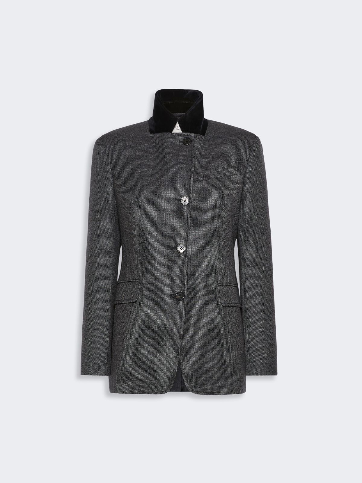 Single-breasted wool tweed jacket - MEDIUM GREY - Max Mara - 6