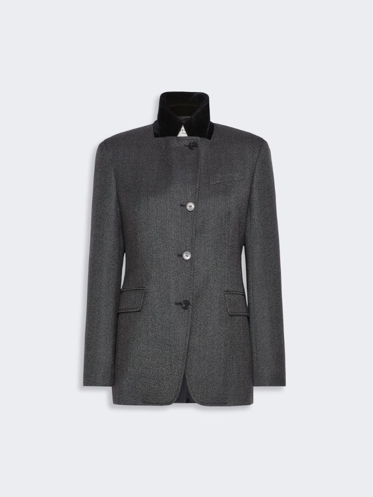 Single-breasted wool tweed jacket - MEDIUM GREY - Max Mara - 6