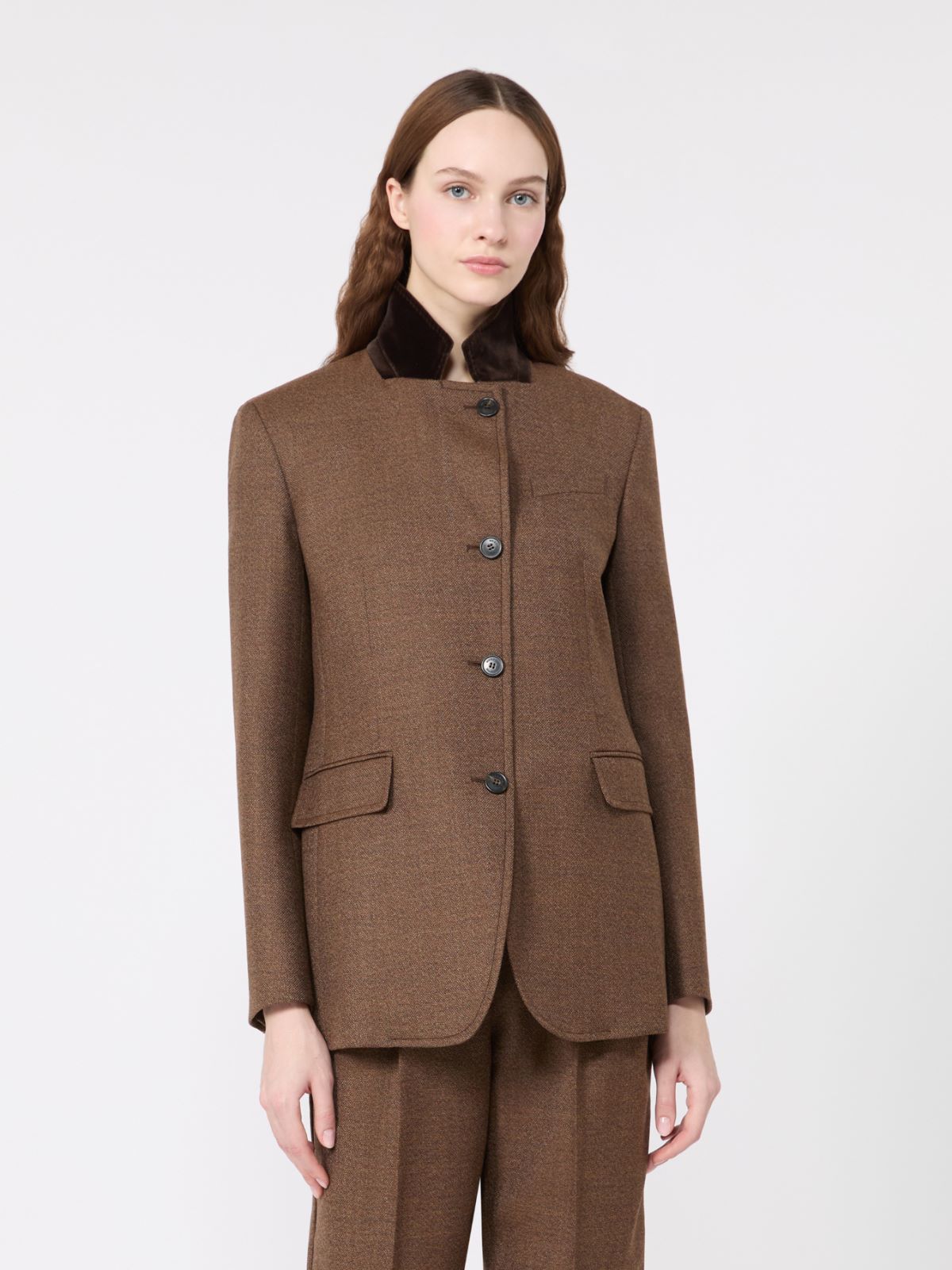 Single-breasted wool tweed jacket - BROWN - Max Mara - 2