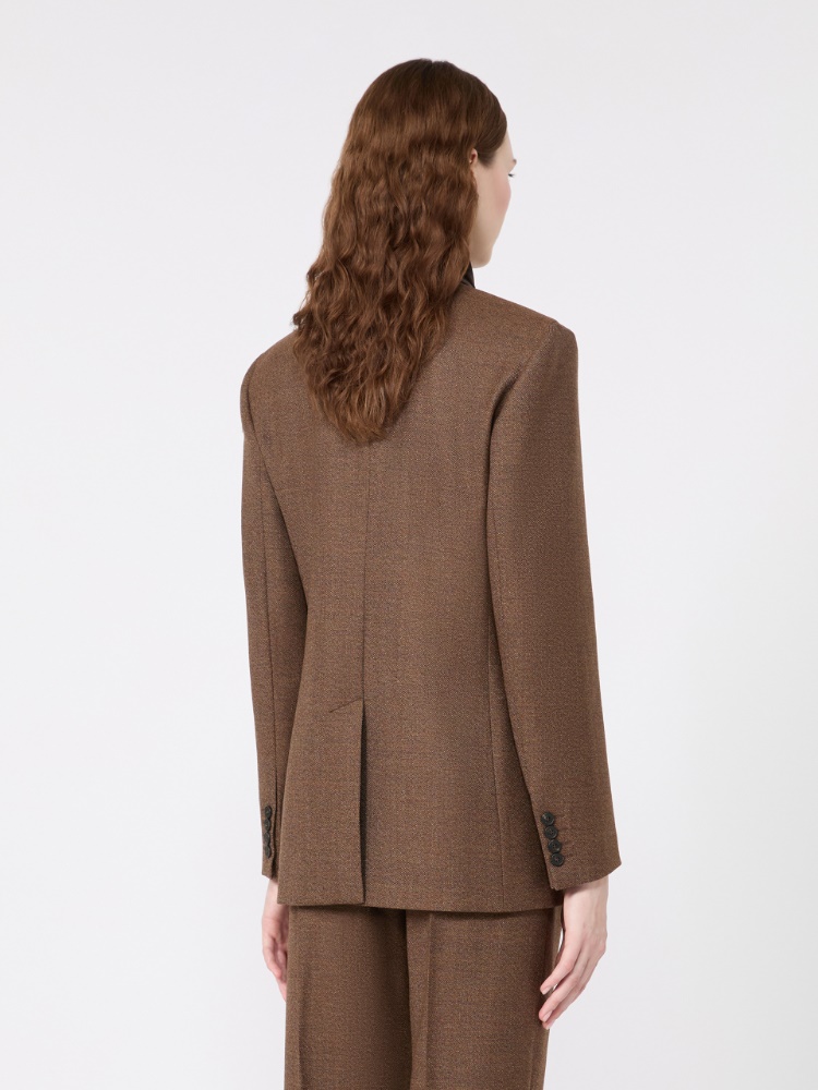 Single-breasted wool tweed jacket - BROWN - Max Mara - 3