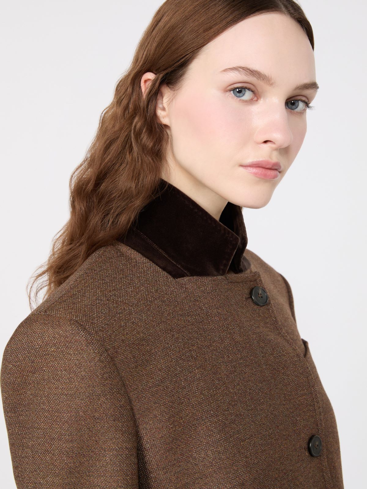 Single-breasted wool tweed jacket - BROWN - Max Mara - 5