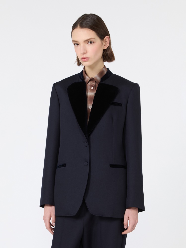 Wool cavalry twill single-breasted blazer - ULTRAMARINE - Max Mara - 2