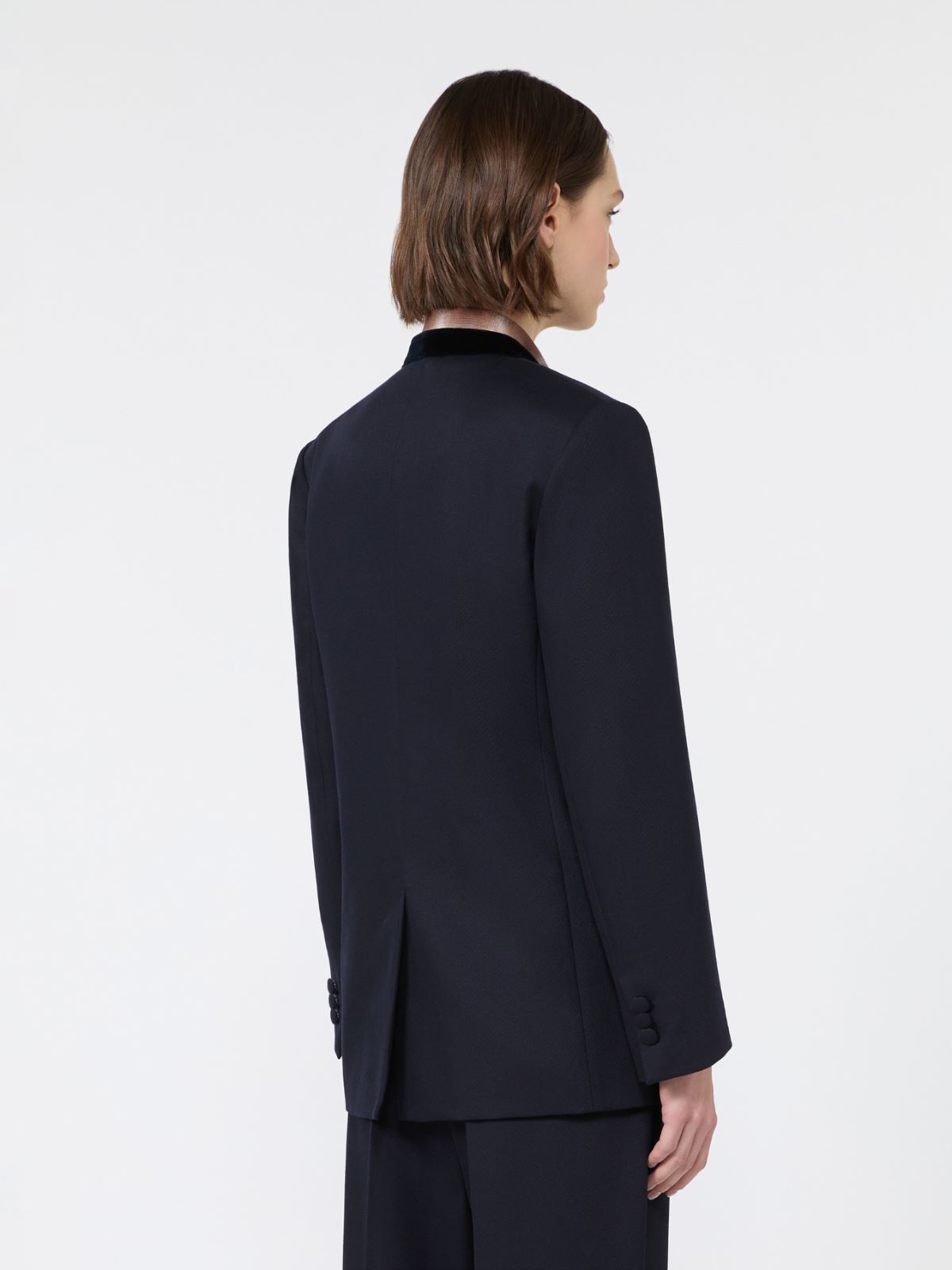 Wool cavalry twill single-breasted blazer - ULTRAMARINE - Max Mara - 3
