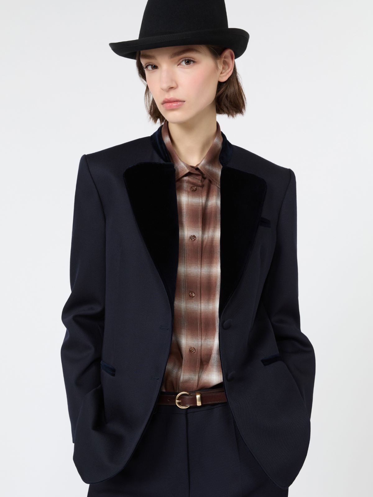 Wool cavalry twill single-breasted blazer - ULTRAMARINE - Max Mara - 4