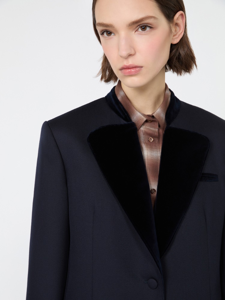 Wool cavalry twill single-breasted blazer - ULTRAMARINE - Max Mara - 5