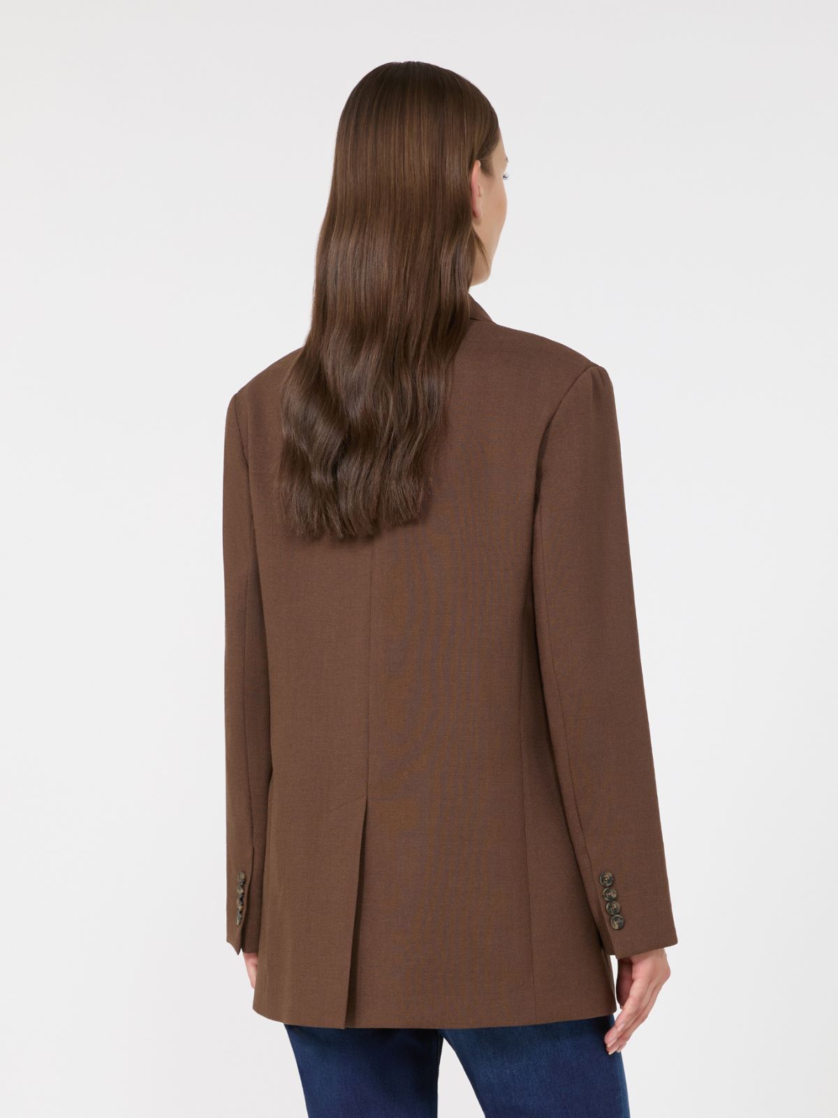 Jednorzędowa marynarka z wełnianej tkaniny - KAKAOWY - Max Mara - 3