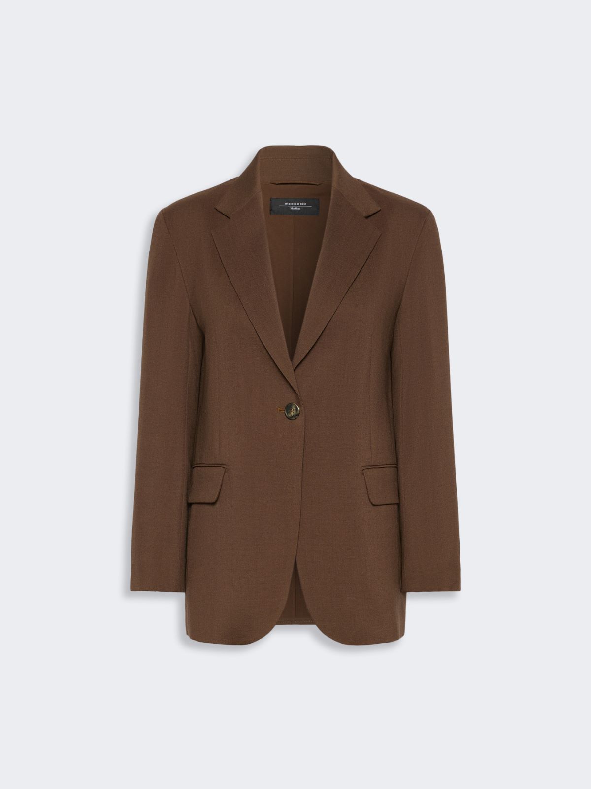 Jednorzędowa marynarka z wełnianej tkaniny - KAKAOWY - Max Mara - 5