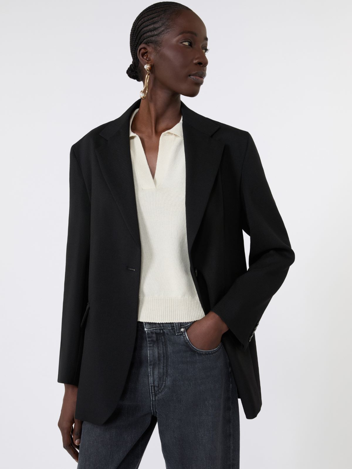 아스타 버진울 블레이저 - BLACK - Max Mara - 4