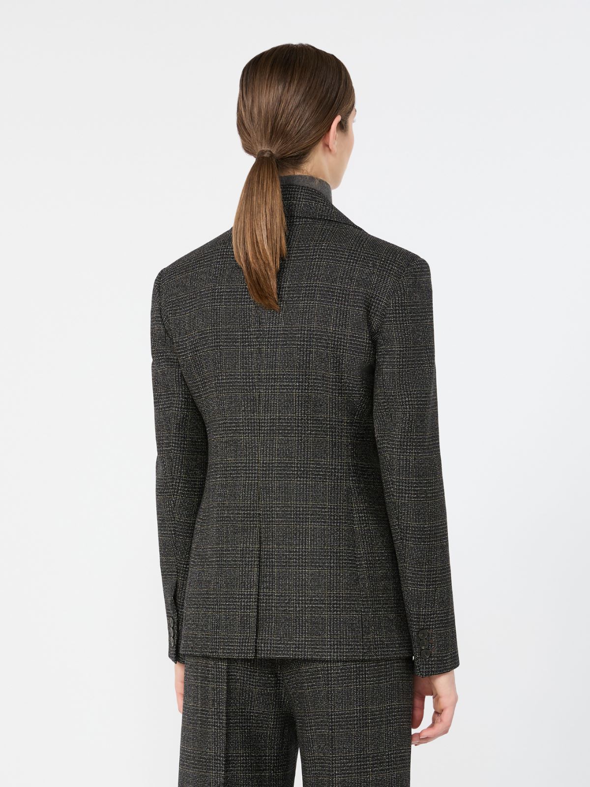 Prince of Wales check wool blazer - DARK GREY - Max Mara - 3