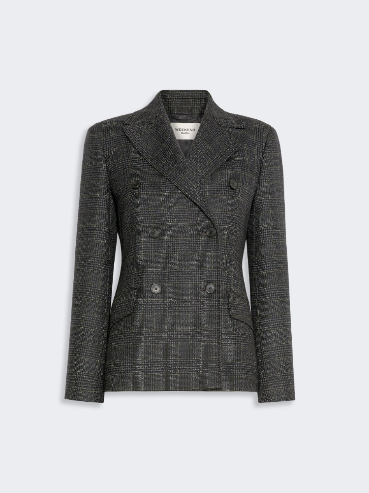 Prince of Wales check wool blazer - DARK GREY