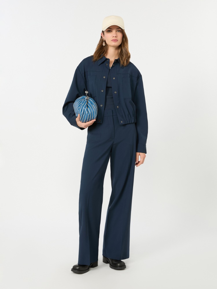 Short woollen cloth jacket - NAVY