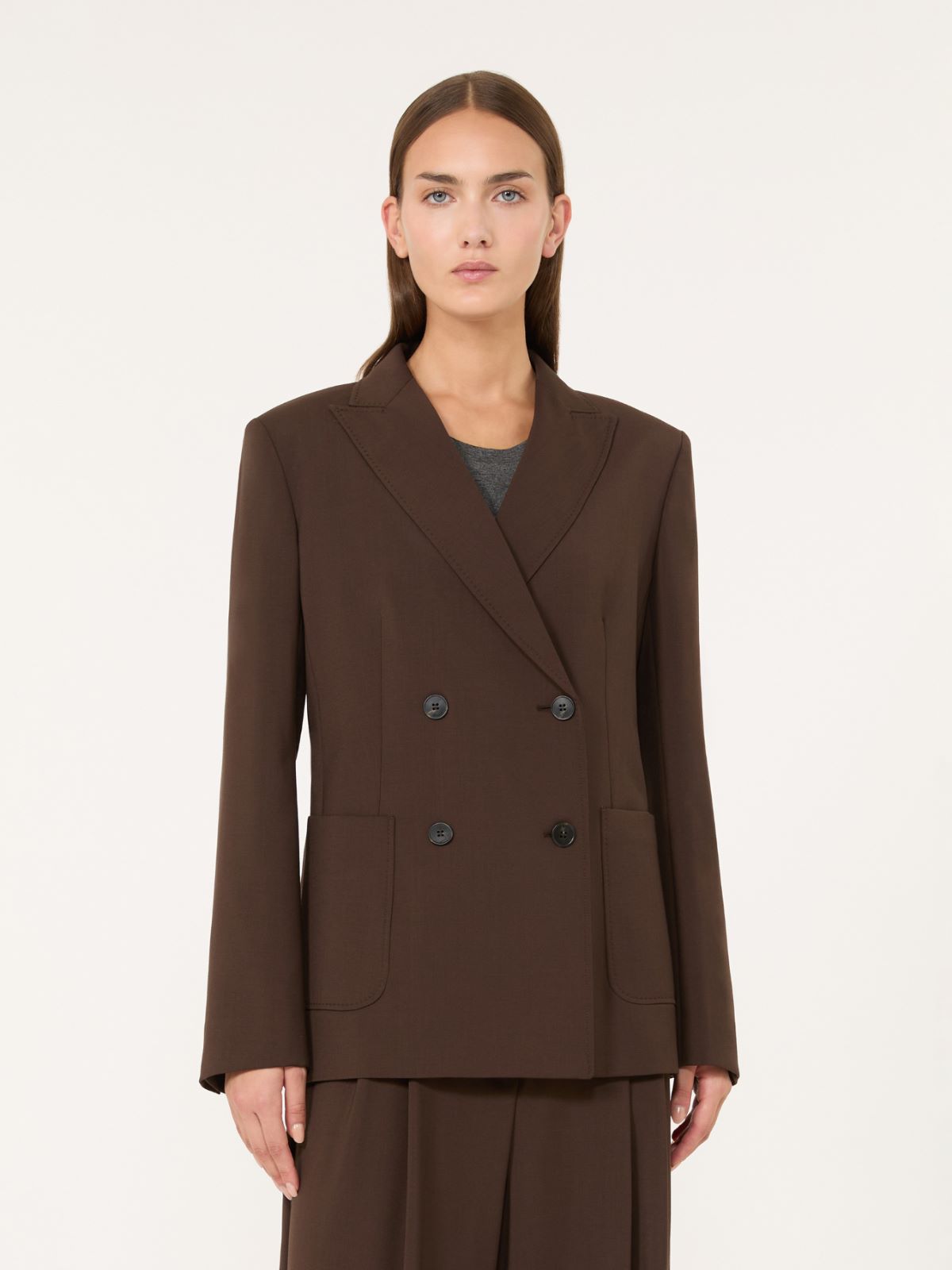 Woollen cloth blazer - DARK BROWN - Max Mara - 2