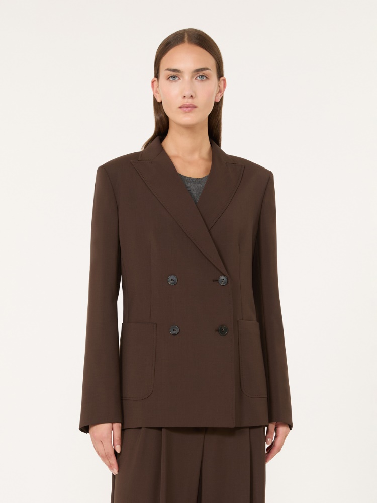 Woollen cloth blazer - DARK BROWN - Max Mara - 2