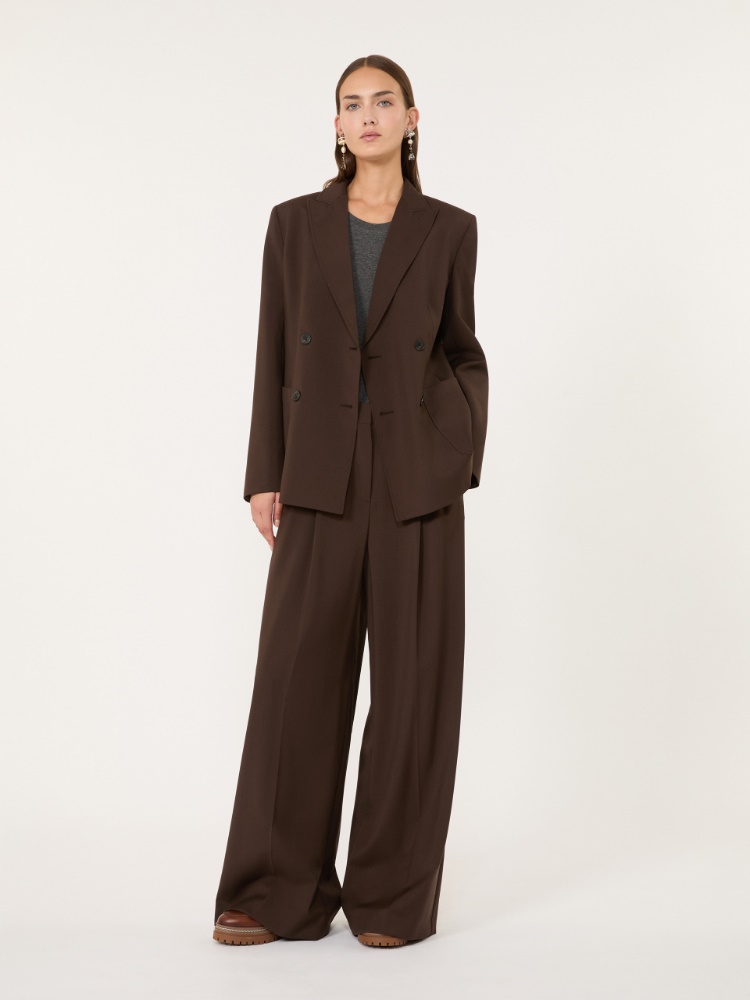 Woollen cloth blazer - DARK BROWN