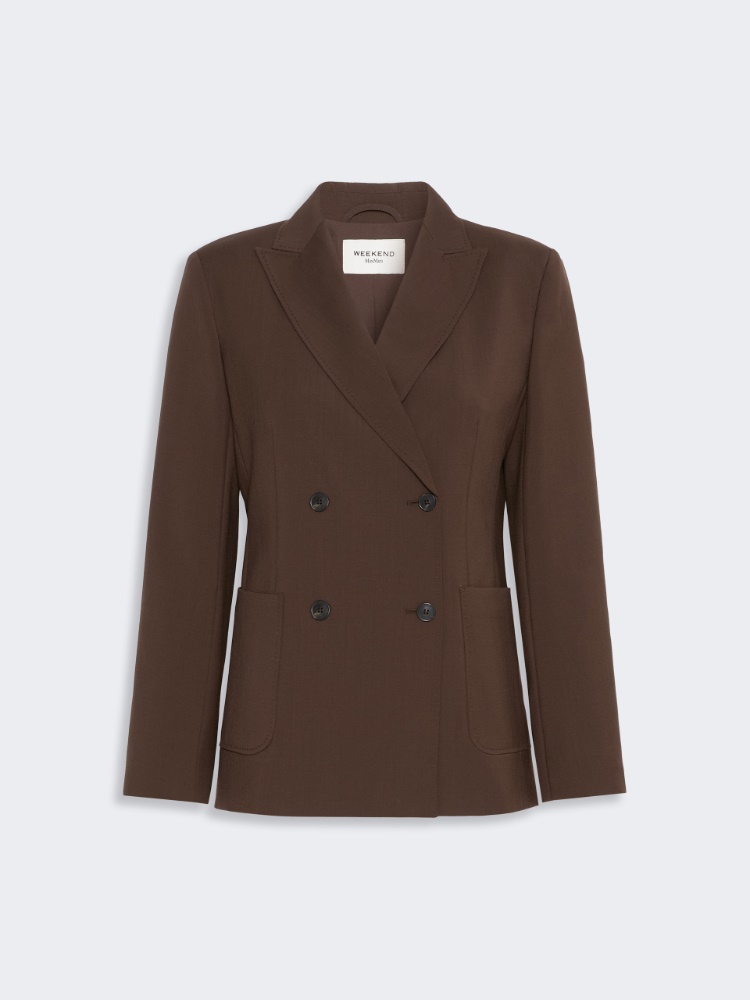 Woollen cloth blazer - DARK BROWN