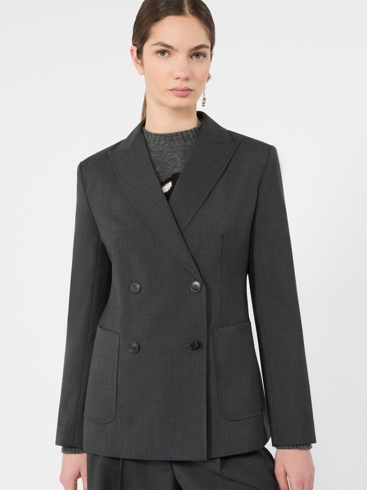 Woollen cloth blazer - DARK GREY - Max Mara - 4