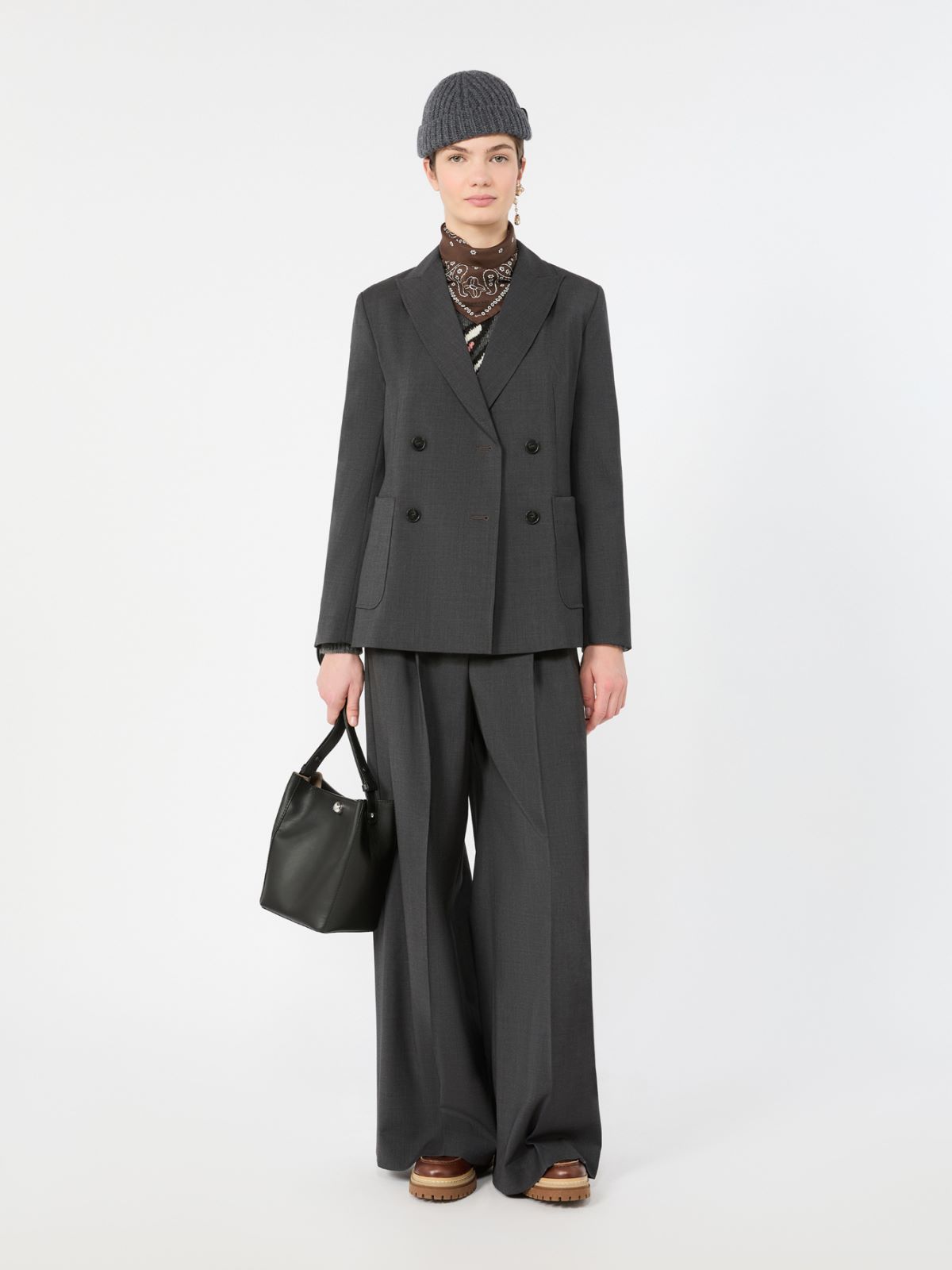 Woollen cloth blazer - DARK GREY