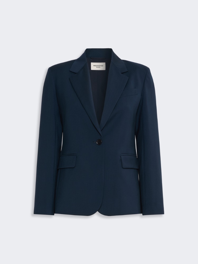 Single-breasted stretch wool blazer