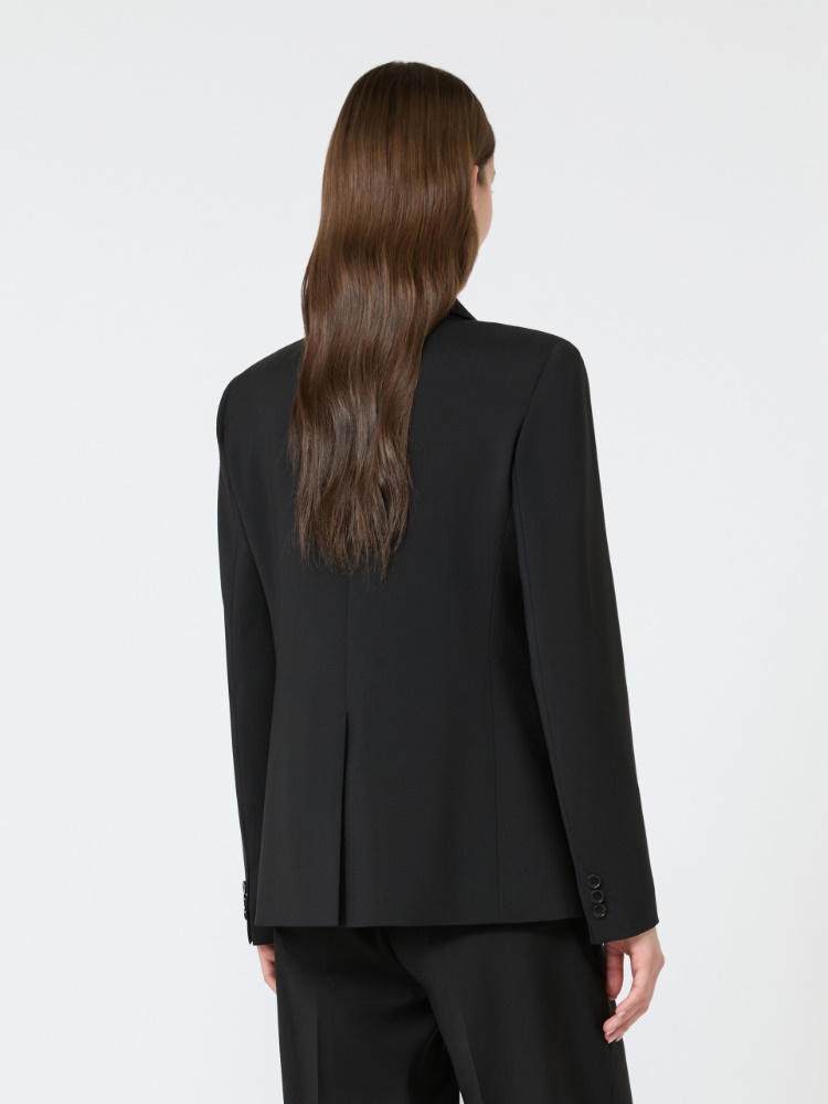 Einreihiger Blazer aus Wollstretch. - SCHWARZ - 3