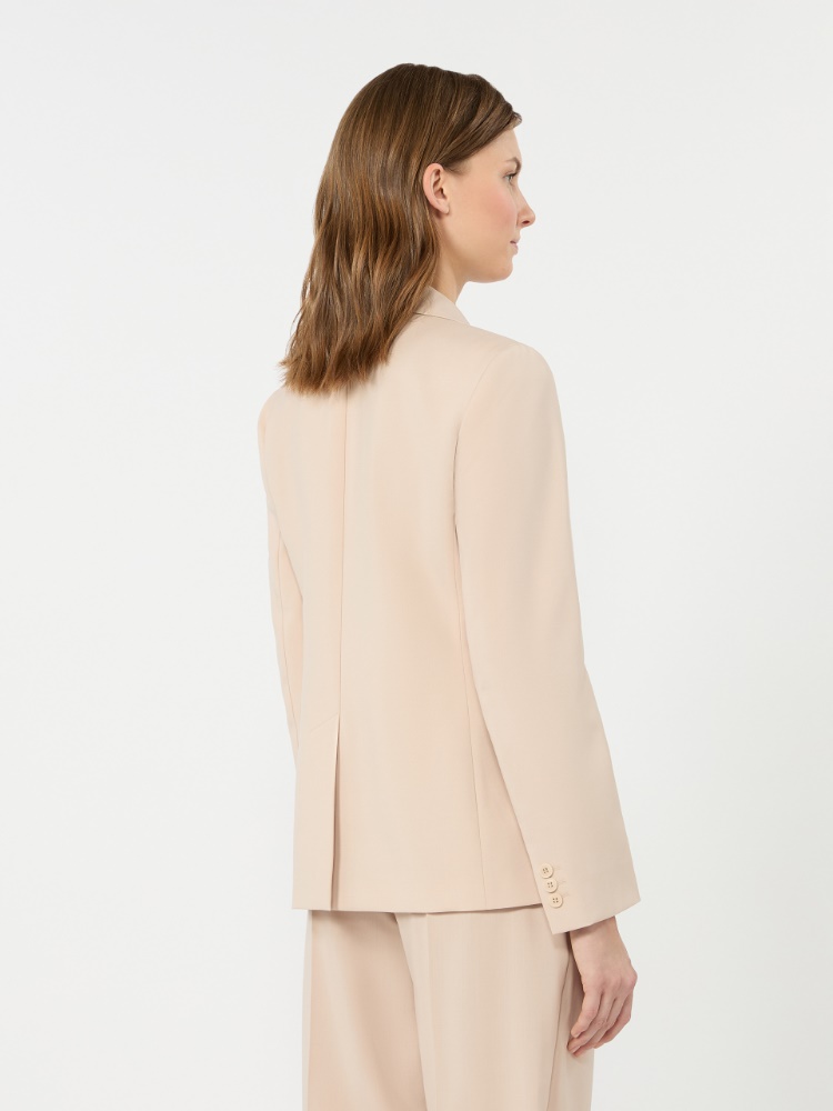 Single-breasted stretch wool blazer - POWDER - 3
